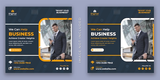 Wir sind eine werbeagentur und ein corporate business flyer social media instagram post banner vorlage