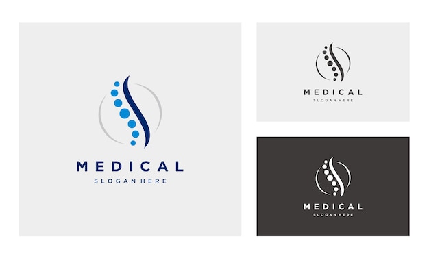 Vektor wirbelsäulenklinik, medizin, chiropraktik, rückgrat, gesundheit, logo-design, symbolvektor