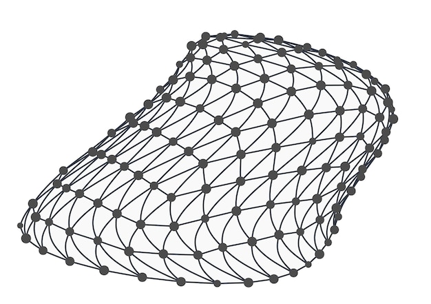 Wireframe-kugel verzerrter globus isoliert auf weißem hintergrund d-zellennetzwerk