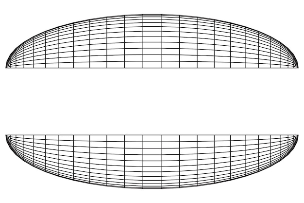 Vektor wireframe mesh hemisphäre shell verbindungsstruktur digitale datenvisualisierung konzept vektor