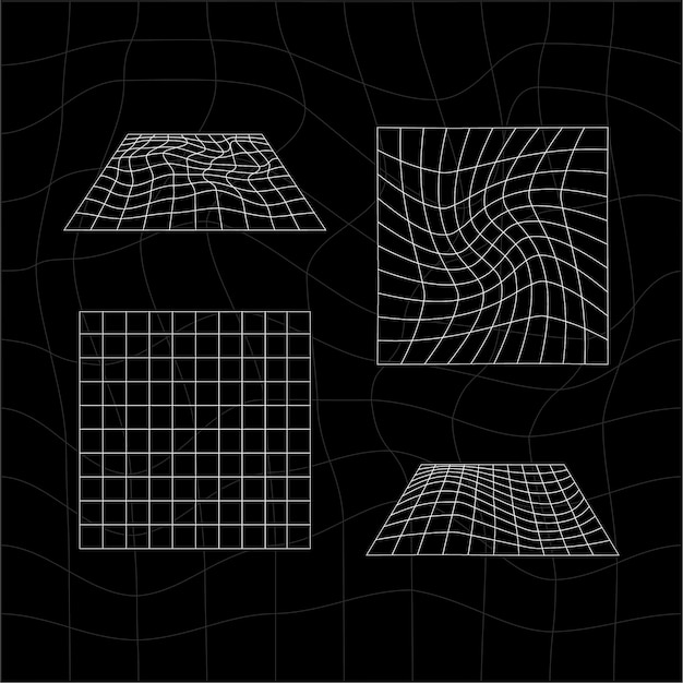 Wireframe Retro-Futuristische Elemente