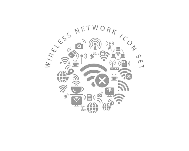 Wireless-Netzwerk-Icon-Set-Design