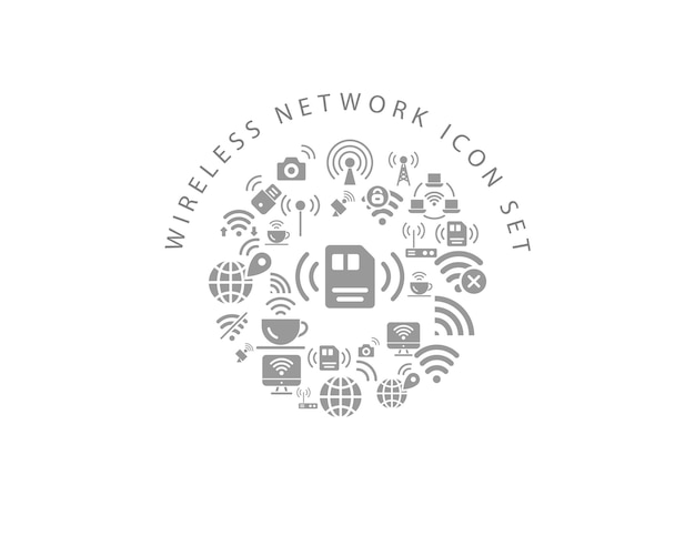 Vektor wireless-netzwerk-icon-set-design