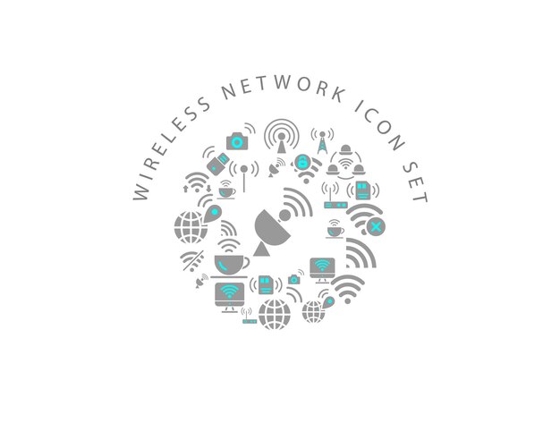 Wireless-Netzwerk-Icon-Set-Design