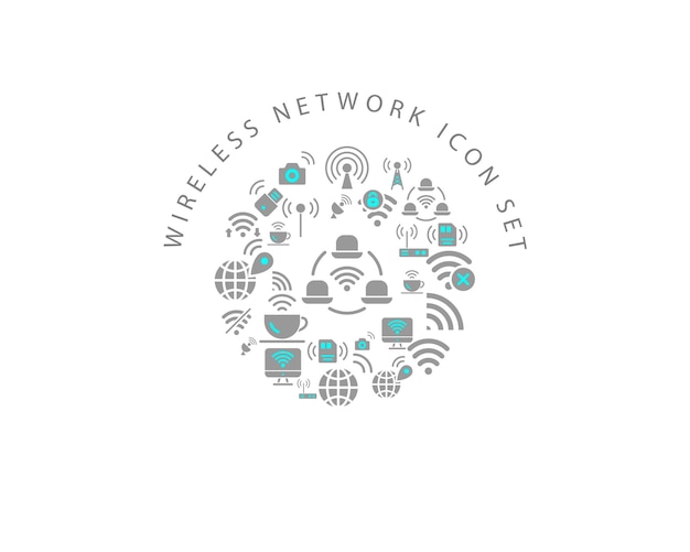Wireless-Netzwerk-Icon-Set-Design