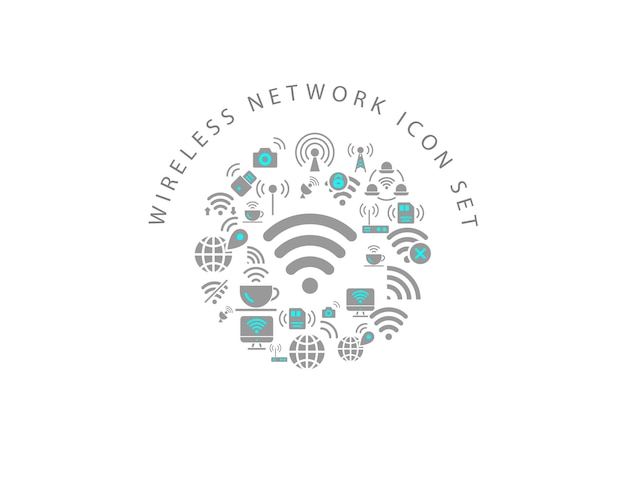 Vektor wireless-netzwerk-icon-set-design