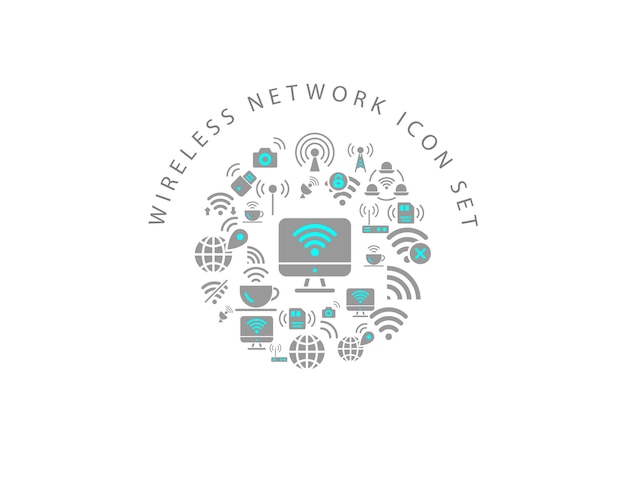 Wireless-Netzwerk-Icon-Set-Design