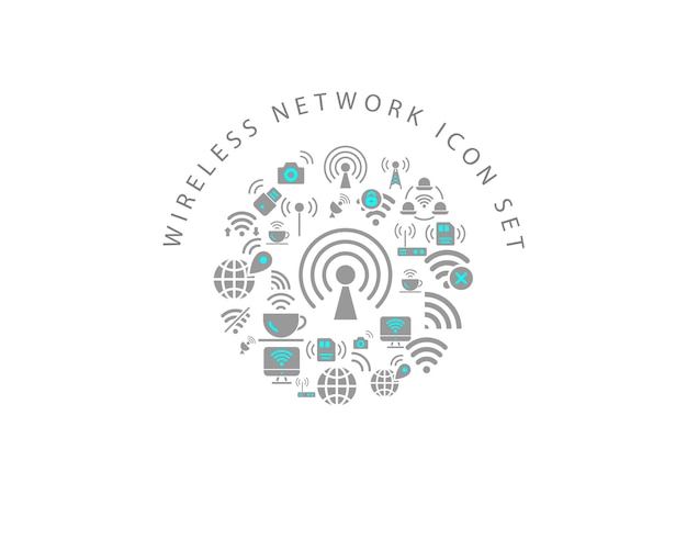 Wireless-Netzwerk-Icon-Set-Design