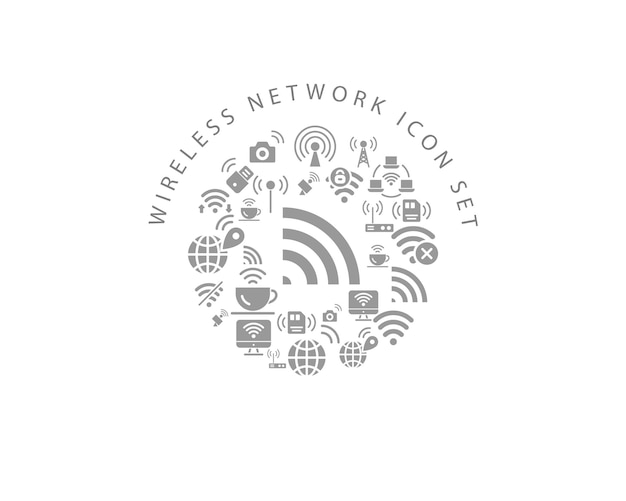 Wireless-Netzwerk-Icon-Set-Design