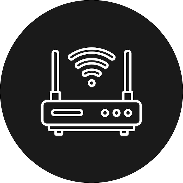 Wireless-router-vektor-symbol kann für computer- und hardware-ikonen verwendet werden