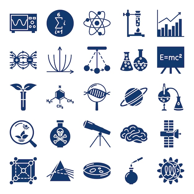 Vektor wissenschaft-icon-set