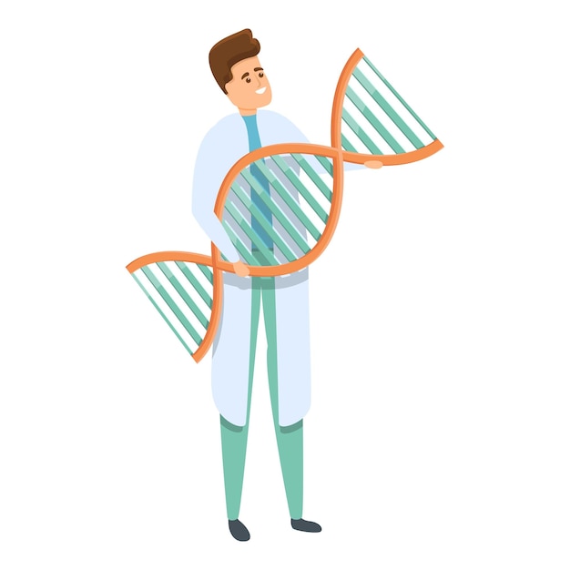 Wissenschaftler extrahieren DNA-Symbol Cartoon des Wissenschaftlers extrahieren DNA-Vektorsymbol für Webdesign isoliert auf weißem Hintergrund