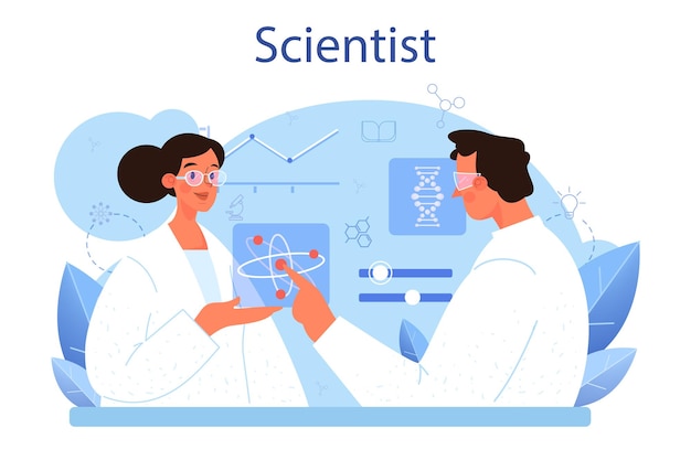 Wissenschaftler-konzept. idee von bildung und innovation. biologie chemie