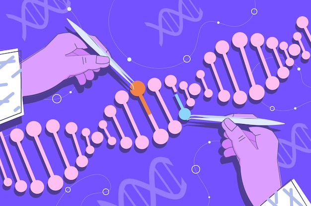 Wissenschaftlerhände, die mit dna-forschern arbeiten, die experimente im labor machen dna-tests genetisches diagnosekonzept dna