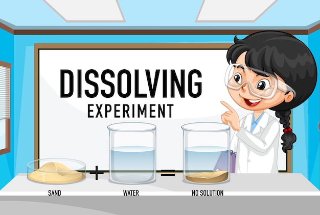 Wissenschaftliches experiment mit sand und wasser auflösen