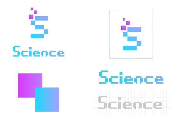 Vektor wissenschaftliches pixel-logo