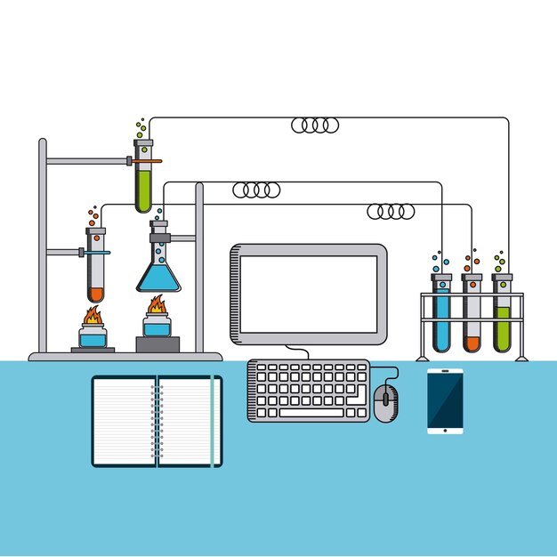 Vektor wissenschaftslabdesign, grafik der vektorillustration eps10