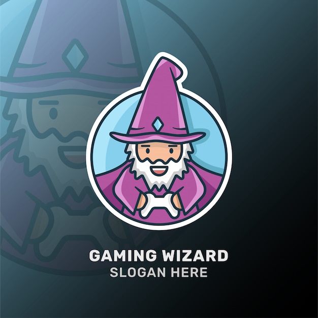 Vektor wizard gaming logo. isolierte vektor