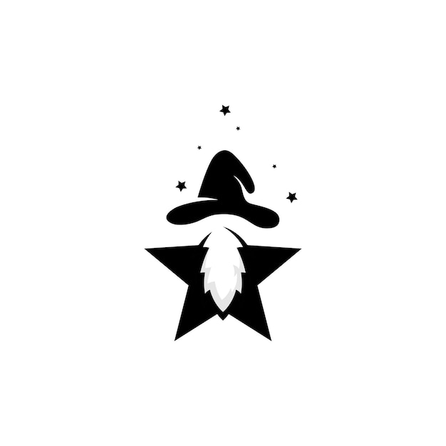 Wizard-Stern-Logo-Design-Vektor