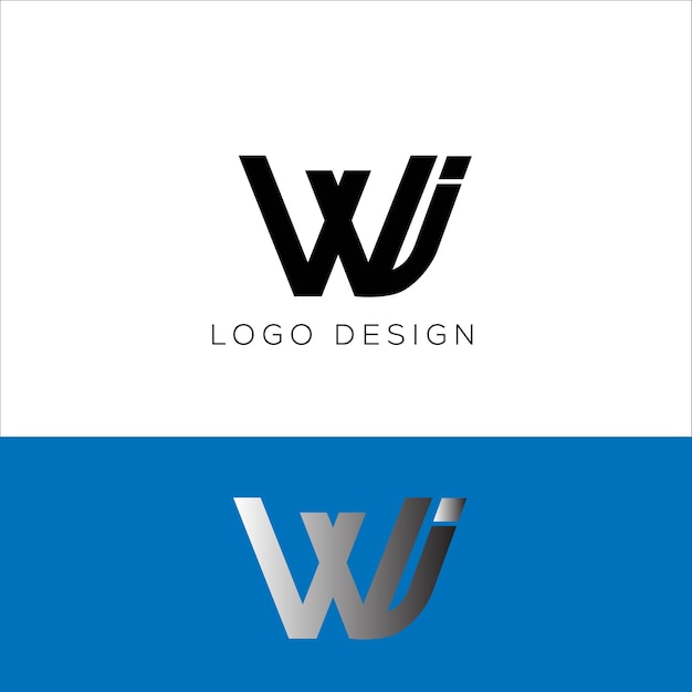 WJ-Logo-Design mit Anfangsbuchstaben