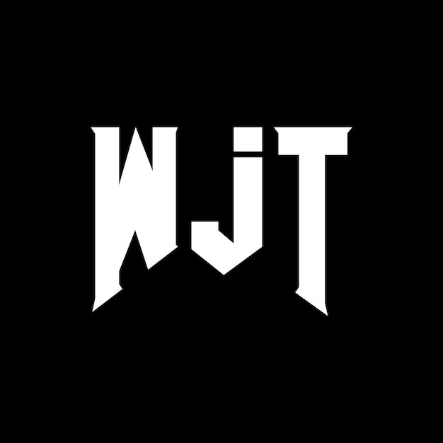 WJT Buchstaben-Logo-Design für das Technologie-Unternehmen WJT Logo-Design schwarz-weiße Farbkombination WJT-Logo WJT Vektor WJT Design WJT Ikonen WJT Alphabet WJT Typografie Logo-Design