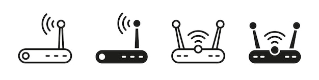 Wlan-router-icon-set. wifi-symbol. modem-vektorsymbole