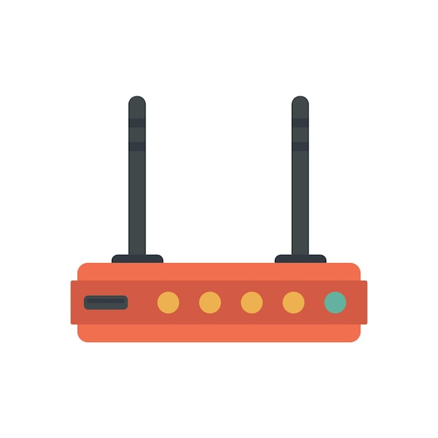 WLAN-Router-Symbol Flache Darstellung des WLAN-Router-Vektorsymbols isoliert auf weißem Hintergrund