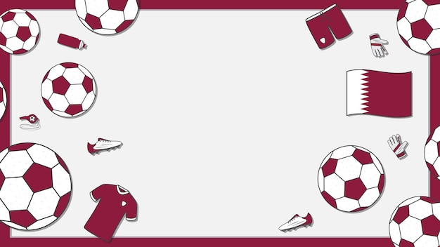 Wm-fußball-hintergrund-design-vorlage katar-fußball-karikatur-vektor-illustration sport