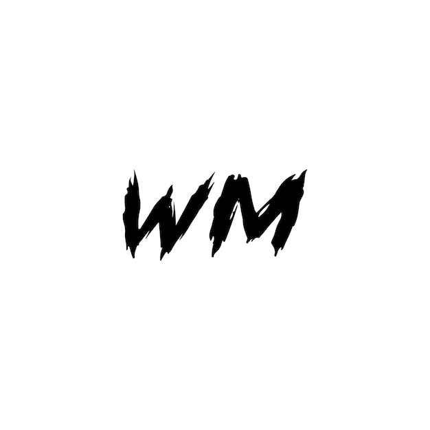 WM Monogramm Logo Design Buchstaben Text Name Symbol Monochrom Logotyp Alphabet Zeichen einfaches Logo