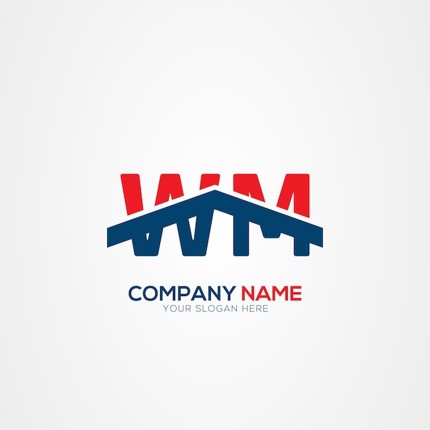WM oder MW Creative Modern Letters Logo-Design-Element