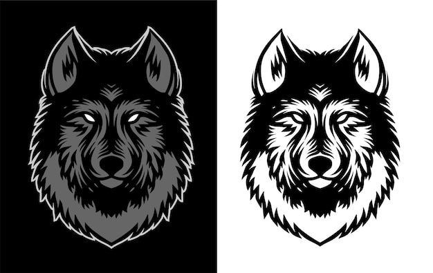 Wölfe Detailillustration für Hemddesignschablone