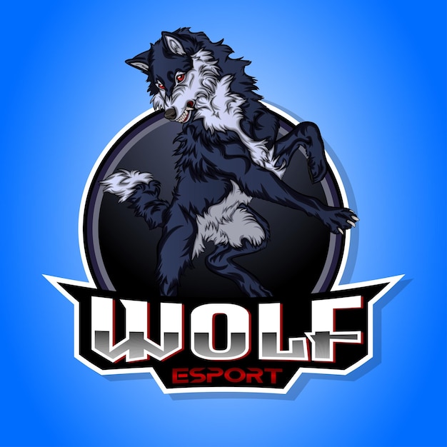 Vektor wölfe maskottchen esport logo design