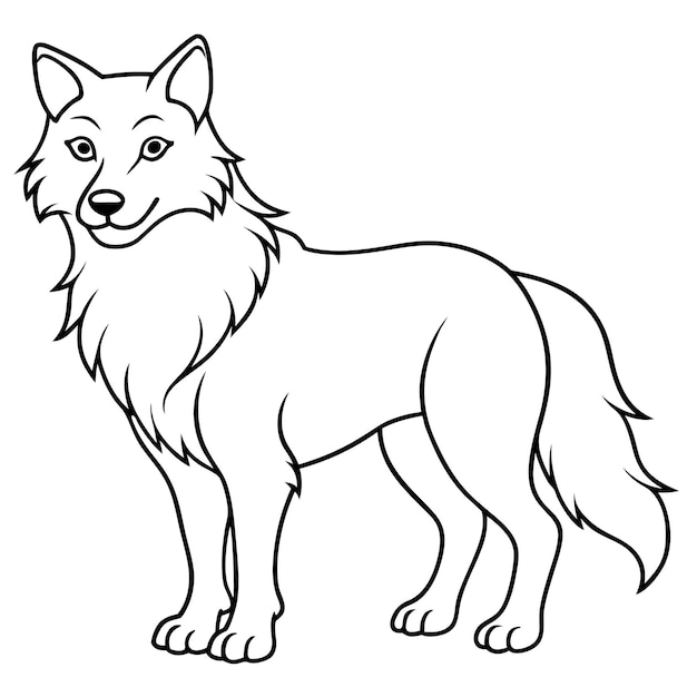 Wölfskontur-Vektorillustration