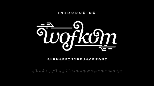 Vektor wofkom vintage-alphabet-schriftart