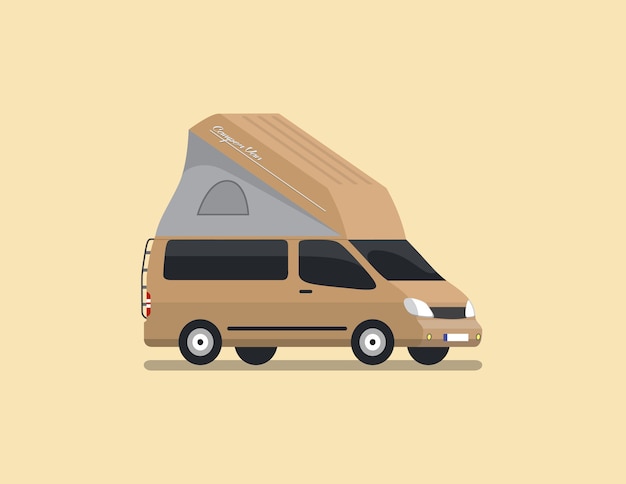 Wohnmobil Van Flat Vector