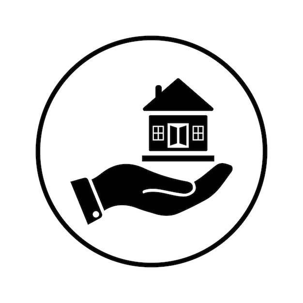 Wohnungsversicherung hausdarlehen schwarzes symbol