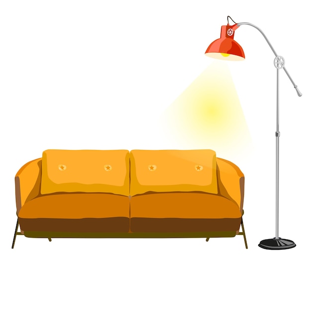 Vektor wohnzimmer stuhl stuhl und lampe verschiedene bunte stühle und sessel illustration