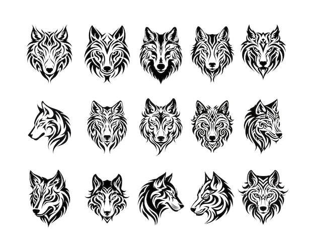 Wolf-illustrationsdesign-kollektion