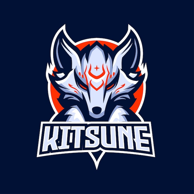 Wolf-kitsune-maskottchen-logo-illustration