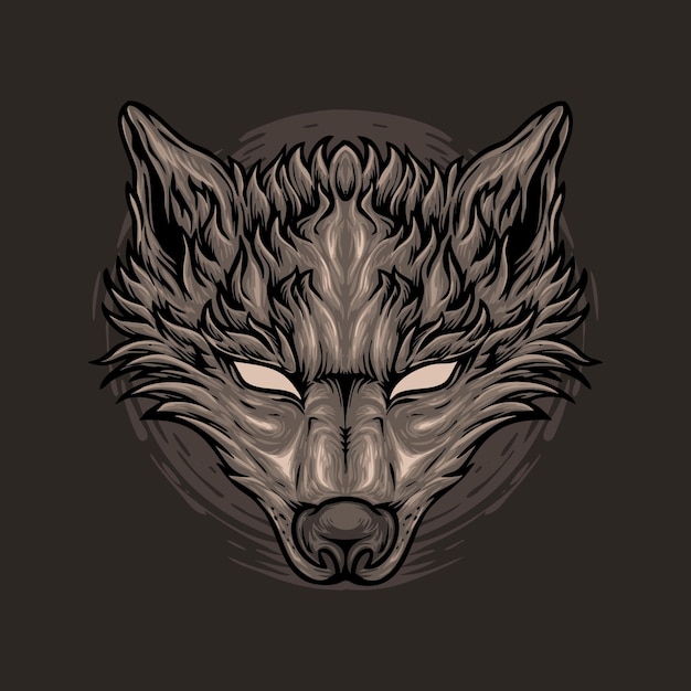 Wolf kopf illustration design