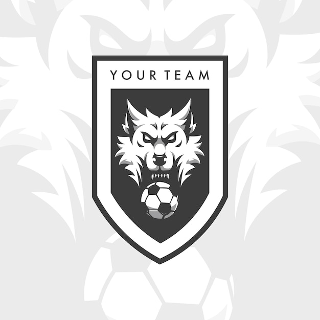 Wolf-logo für fußballmannschaften