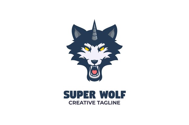 Wolf logo maskottchen logo illustration