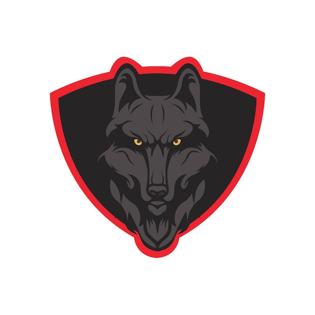 Vektor wolf maskottchen logo kopf sport-team