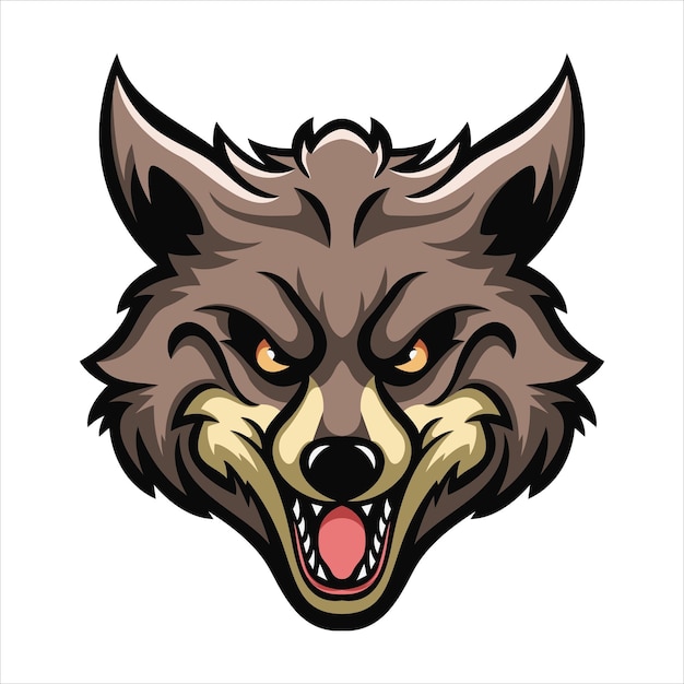 Vektor wolf maskottchen logo