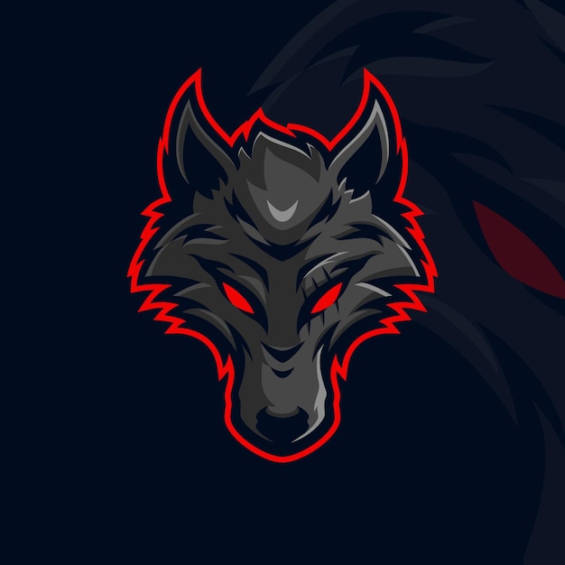 Wolf-masscot-logo-esport-premium-vektor