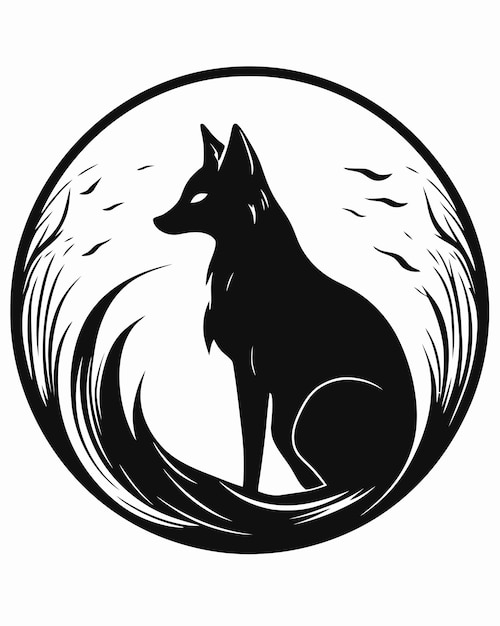 Wolf sitzendes logo