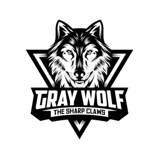 Wolf-Vintage-Logo-Vektor-Illustration