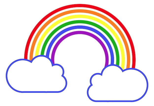 Vektor wolke mit regenbogen regenwettersymbol farbsymbol