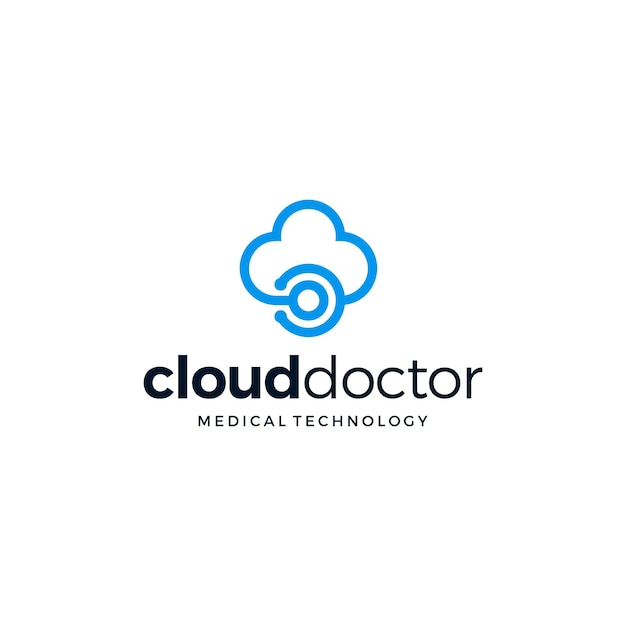 Wolke mit stethoskop doctor medical health logo design inspiration