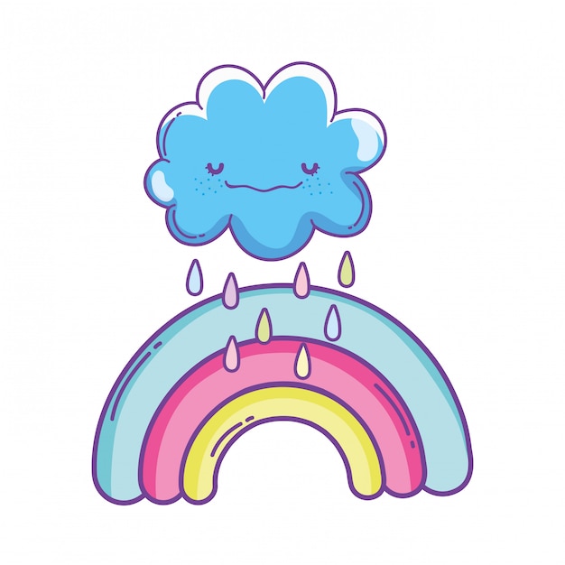 Wolke und Regenbogen niedlichen Cartoon